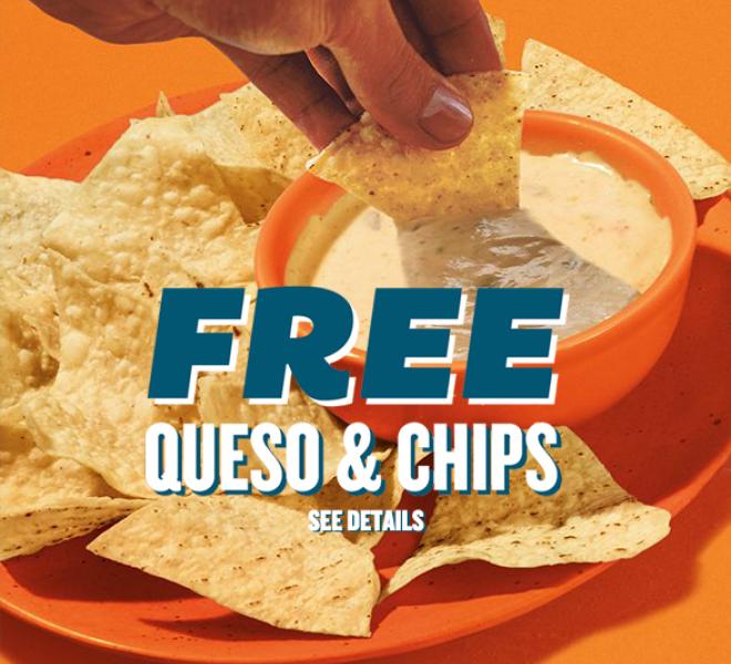 Free QUESO & CHIPS when you join QDOBA Rewards